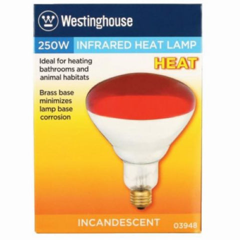 Westinghouse 0394848 250-Watt R40 Red Dimmable Infrared Heat Lamp Bulb