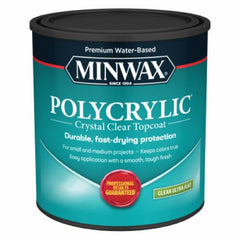 Minwax 611114444 1-Quart Can of Water Based Clear Ultra Flat Polycrylic Protective Finish