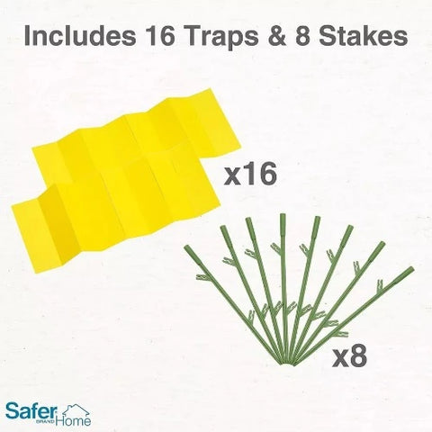 Safer SH5026 8-Count Pack of Non Toxic Houseplant Whitefly & Insect Sticky Stake Traps