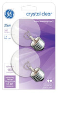 GE2PK25W Clear Globe Lamp Incandescent Light Bulbs 25watt 2 packs #31106