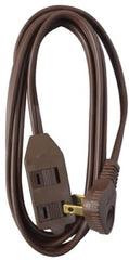 Master Electrician 09407ME 7' 16/2 SPT-2 Brown Vinyl Low Profile Polarized Slender Extension Cord