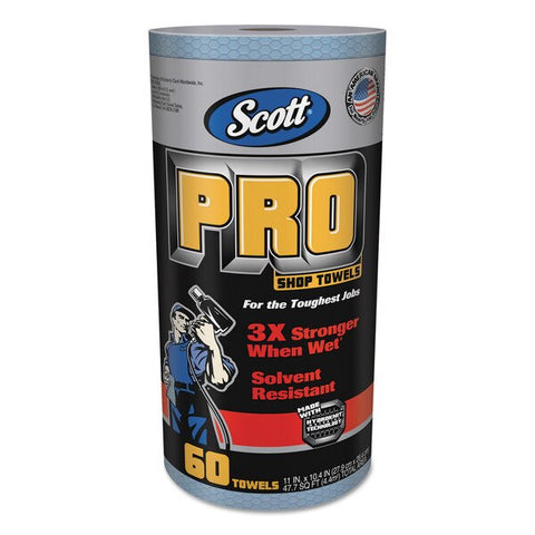 Scott 32992 Heavy Duty 60 Count Rolls Of Blue Shop Towels - Quantity of 3