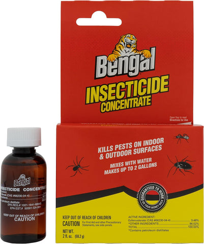 Bengal 33100 2 oz Concentrated Roach Flea Tick Ant Spider Insecticide - Quantity of 12