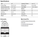 Master Lock 3KA-3221 Keyed Alike 1-1/2" Laminated Padlock