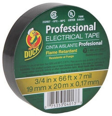 Duck 393119 3/4" x 66' Roll of Professional Black Electrical Tape