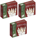 Holiday Wonderland 48600-88A 100 Count Clear Christmas Light Sets With White Cord - Quantity of 3