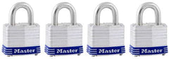 Master Lock 3008D 4-Pack of 1-1/2" Inch Keyed-Alike Laminated Padlocks