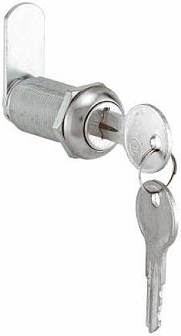 Prime Line CCEP 9950KA 1-3/8" Stainless Steel Keyed Alike Drawer / Cabinet Lock - Quantity of 6