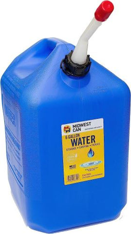 Midwest Can 6700 6 Gallon Potable Water Storage Container With Pour Spout - Quantity of 6
