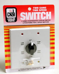 Dial 7131 2-Gang 2-SPeed 6-Position Evaporative Swamp Cooler Wall Switch