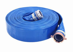 Abbot HA3853003 2"x 50' Blue PVC Flexible Flat Water Pump Discharge Hose
