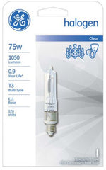 GE Lighting 12715 75-Watt 120V E11 T3 Halogen Mini Candelabra Tube Light Bulb