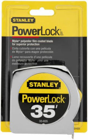 Stanley 33-835 35' Foot PowerLock Classic Tape Measure Ruler - Quantity of 3