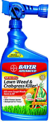 BioAdvanced 704080A 32 oz Hose End All in 1 Lawn Weed & Crabgrass Killer Spray - Quantity of 2