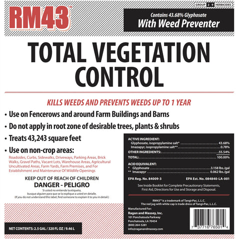 Ragan & Massey RM43 76501 2.5 Gallon Container of Total Weed & Vegetation Control