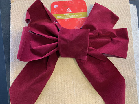 Holiday Trim 7822 10" x 13" x 3" 5 Loop Burgundy Velvet Holiday Christmas Bow - Quantity of 16