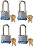 Master Lock 7KALF-P812 1-1/8 Inch Keyed Alike Laminated Padlock - Quantity of 4