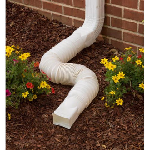 Amerimax 85010 Universal White Flexible Poly Downspout Extension - Quantity of 12