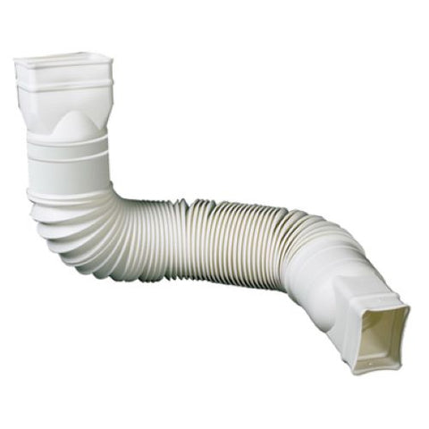 Amerimax 85010 Universal White Flexible Poly Downspout Extension - Quantity of 8