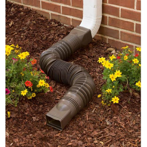 Amerimax 85019 Universal Brown Flexible Poly Downspout Extension - Quantity of 8