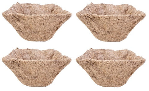 Panacea 84168 14"Square Coco Fiber Hanging Basket Planter Formed Liners - Quantity of 4