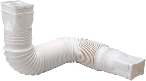 Amerimax 85010 Universal White Flexible Poly Downspout Extension - Quantity of 2