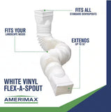 Amerimax 85010 Universal White Flexible Poly Downspout Extension - Quantity of 2