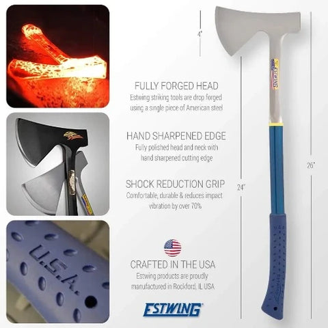 Estwing E45A 26" Camper's Axe with Sheath & Shock Grip