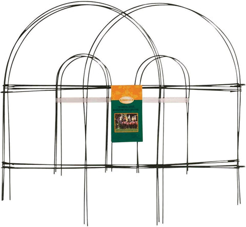 Panacea 89312 18" x 8' Green Wire Round Top Folding Garden Fence Fencing - Quantity of 8
