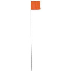 Hanson 15079 100-Count Pack of Glo Orange 21" x 2-1/2" x 3-1/2" High Visibility Marking / Stake Flags
