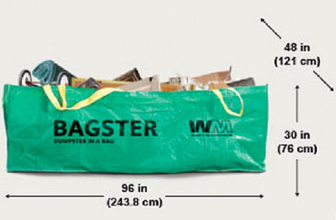 Bagster 3CUYD Waste Management Dumpster In A Bag 8' x 4' x 2.5' Trash Pickup - Quantity of 2