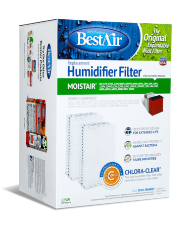 Best Air ESW 2-Pack of Replacement Humidifier Wick Filters