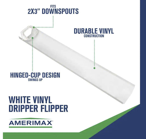 Thermwell GWS3W White Adjustable 6 Foot Flip Up Extendable Downspout Extender - Quantity of 6