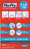 Hefty HFT-7090463 2-Pack of Large Shrink-Pak Vacuum Storage Bags & Hand Pump