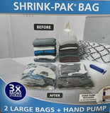 Hefty HFT-7090463 2-Pack of Large Shrink-Pak Vacuum Storage Bags & Hand Pump