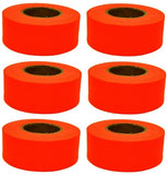Hanson 17022 1-3/16" x 300' ft Bright Orange Vinyl Flagging Ribbon Marking Tape - Quantity of 6