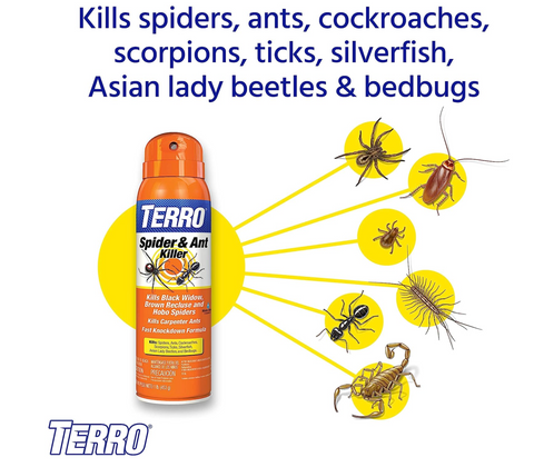 Terro T2302 16 oz Can of Spider Killer + Ant Scorpion Roach Bedbug & Tick Killer Spray