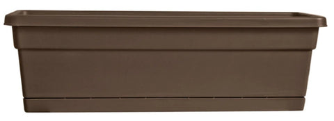 Southern Patio WB2412CO 24" x 8" Cocoa Poly Resin Window Box Planter