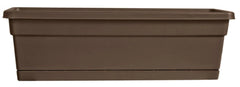 Southern Patio WB2412CO 24" x 8" Cocoa Poly Resin Window Box Planter