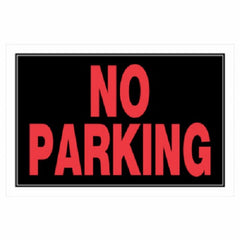 Hillman 839902 8" x 12" Red & Black Plastic No Parking Sign
