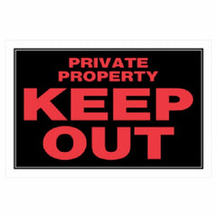 Hillman 839906 8" x 12" Plastic Private Property Keep Out Sign