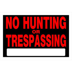 Hillman Fasteners 839942 8" x 12" No Hunting Or Trespassing Sign
