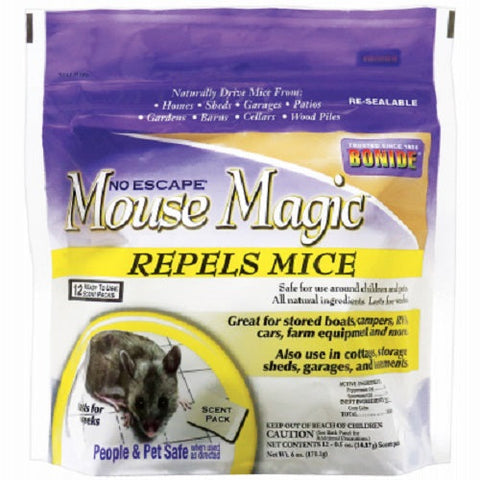 Bonide 866 12-Count Pack Of Mouse Magic Natural Non Toxic Mouse Repellent Scent Packs - Quantity of 3