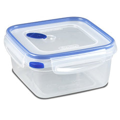 Sterilite 03324706 Ultra-Seal 5.7 Cup Clear / Blue Square Food Container