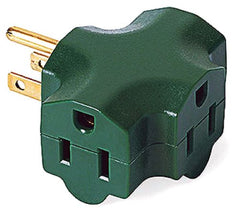 Master Electrician KAB3FT-1 Green 3-Way Outlet Heavy Duty Ground Indoor Electrical Plug Adapter