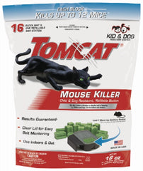 Tomcat 0372110 16 Pack of 1oz Bait Blocks Refillable Mouse Killer Stations