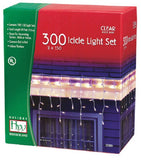 Inliten 14084W-88 Holiday Wonderland 300 Count Clear Icicle Christmas Light Set - Quantity of 1