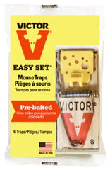 Victor M032 4-Pack Easy Set Pre Baited Wood Mouse Traps