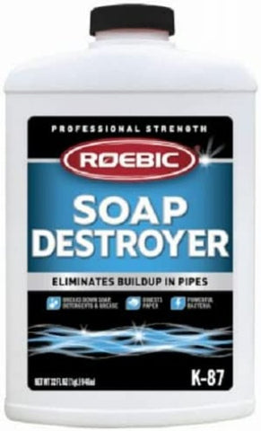 Roebic K-87SD-Q4 32 oz Professional Strength Soap Destroyer Digester Drain & Septic Tank Cleaner - Quantity of 6