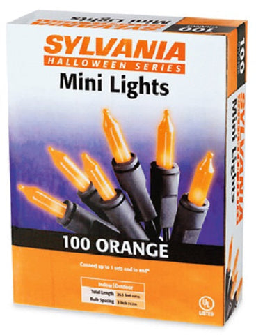 Sylvania V34700-88 100 Light Count Orange Mini Light Halloween Set - Quantity of 24